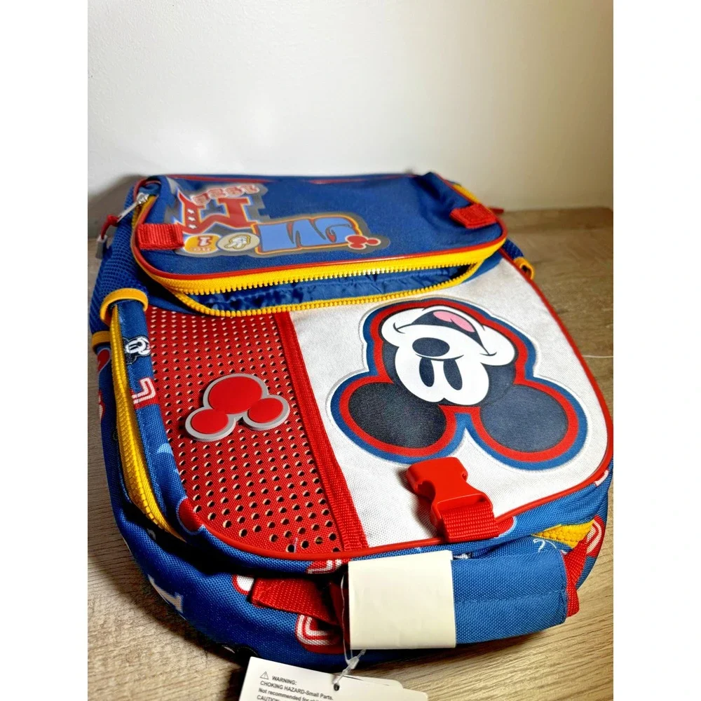 Disney Mickey Mouse 14.4L Backpack Multiple‎ Zipper Pockets Colorful 1928 NWT